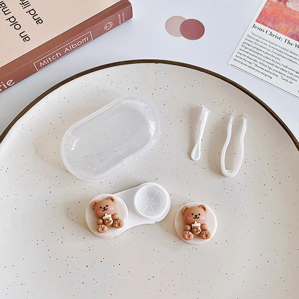 3D Chocolate Brown Mini Transparent Travel Lens Case - Image 6