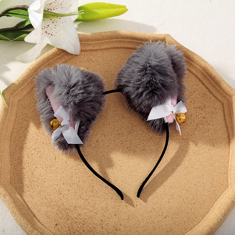 Cosplay Furry Cat Ear Headband with Bell - Image 7