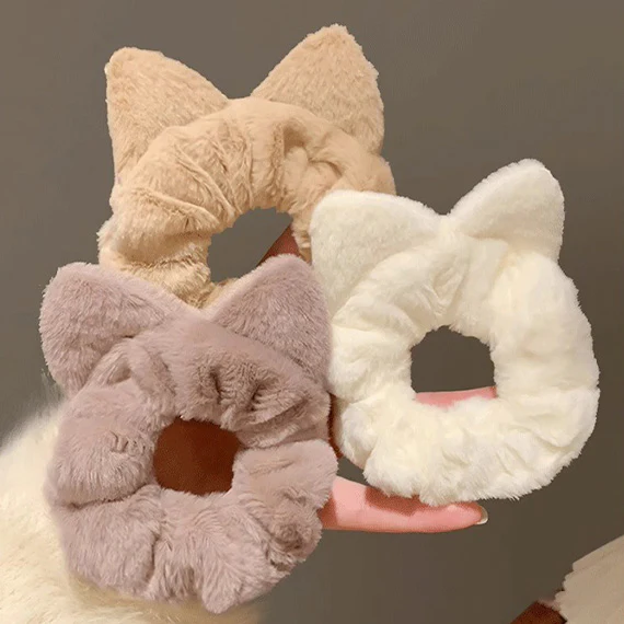 Fluffy Cat Ears Scrunchie - Image 4