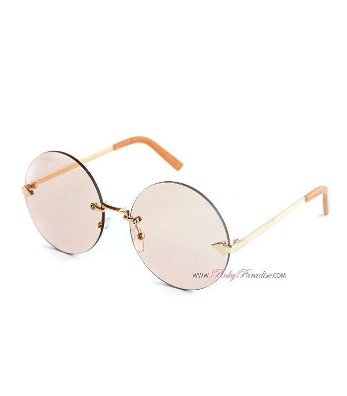 Hippie Rimless Round Sunglasses - Image 6