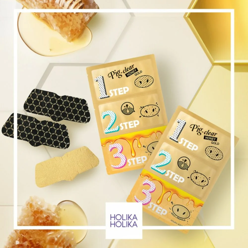 Holika Holika Pig-Clear Black Head 3-Step Kit ( Honey Gold) - Image 2