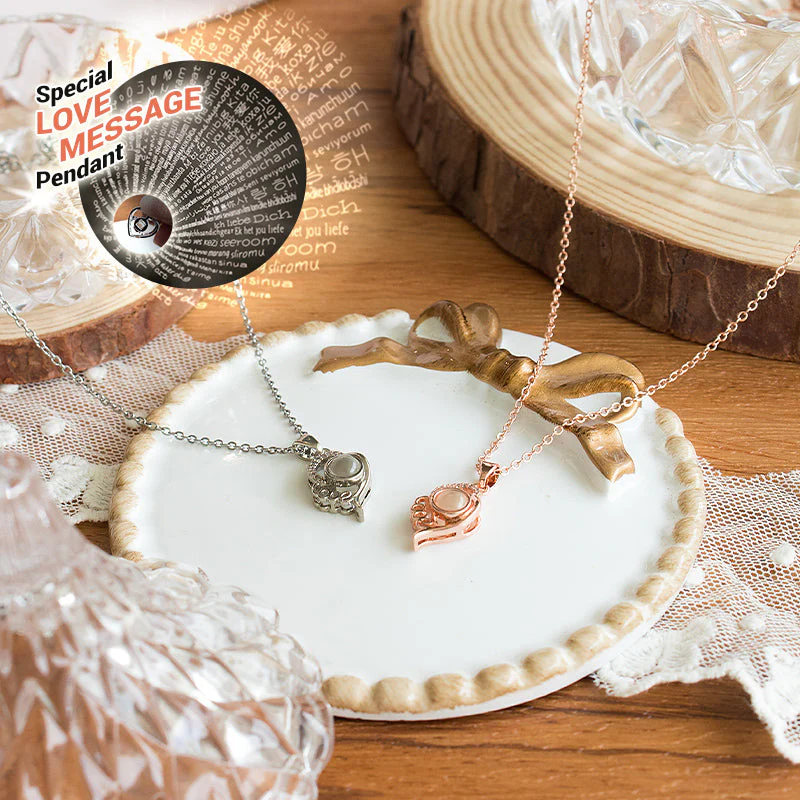 I Love You In 100 Languages Projection Necklace (Rose Gold) - Image 12