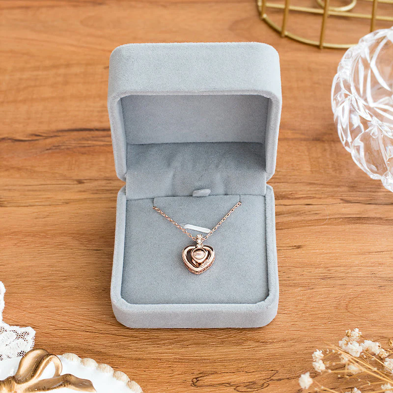 I Love You In 100 Languages Projection Necklace (Rose Gold) - Image 17