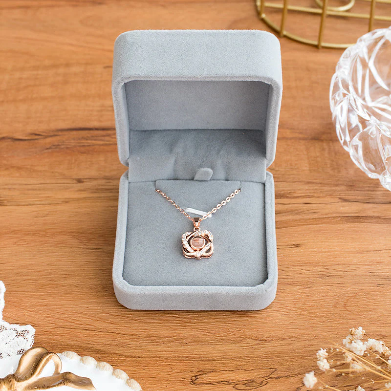 I Love You In 100 Languages Projection Necklace (Rose Gold) - Image 2