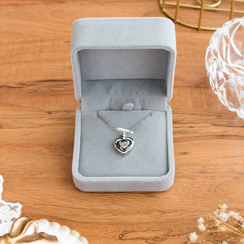 I Love You In 100 Languages Projection Necklace (Silver) - Image 15