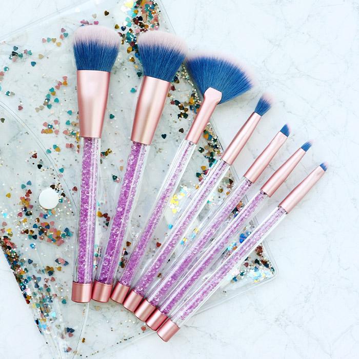 Mermaid Glitter Make Up Brush Set - Image 3