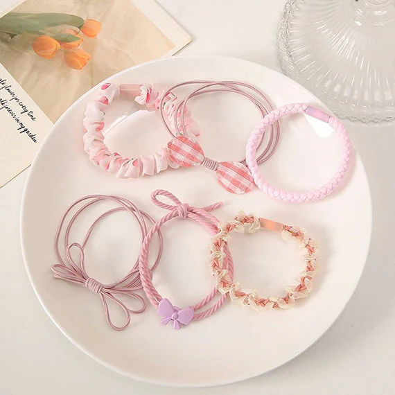 Pastel floral Hair Tie Set - Image 3