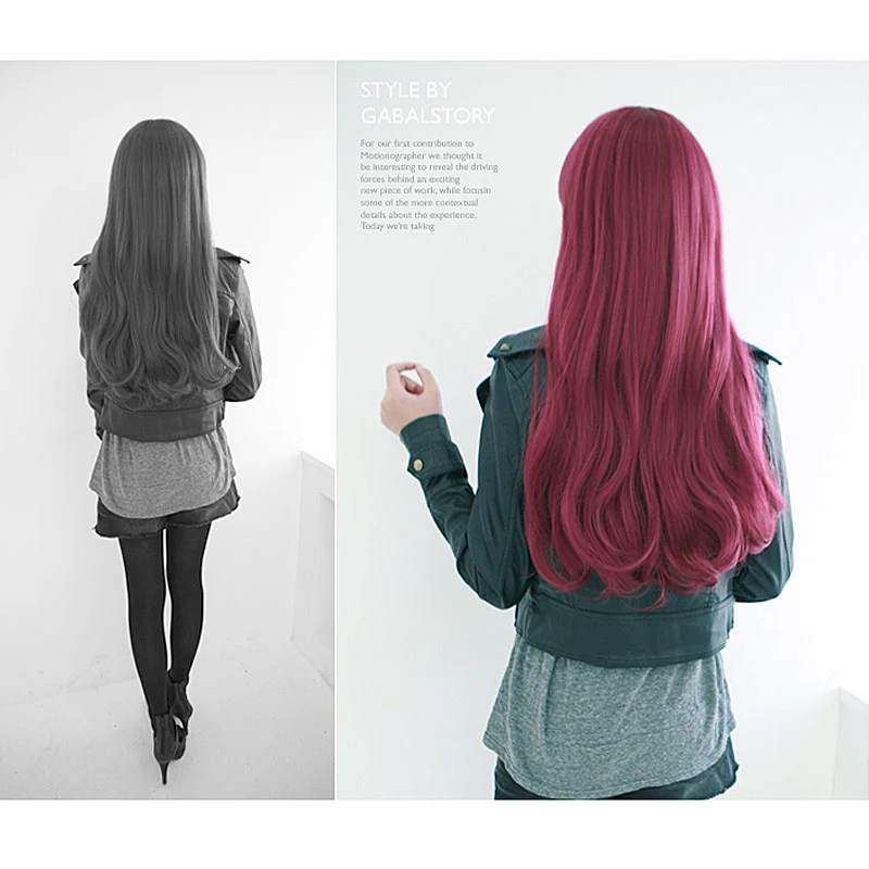 Premium Wig Cherries Jubilee Straight Hair Wavy End (Red Wine) - Image 4