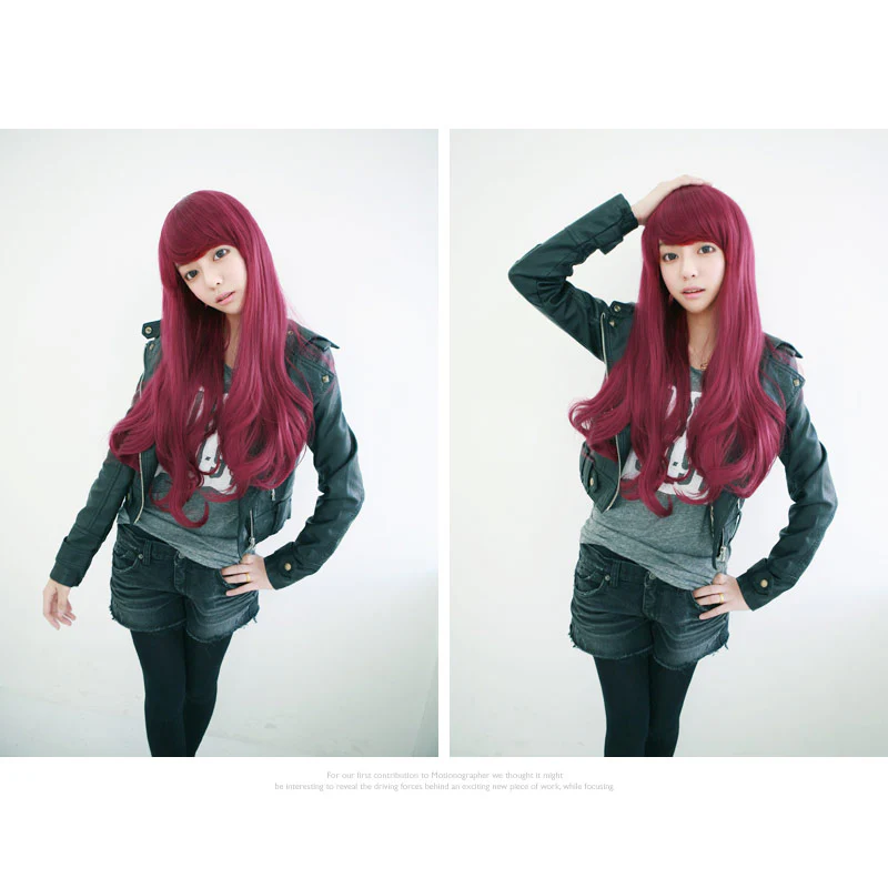 Premium Wig Cherries Jubilee Straight Hair Wavy End (Red Wine) - Image 5