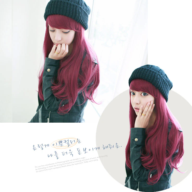 Premium Wig Cherries Jubilee Straight Hair Wavy End (Red Wine) - Image 6