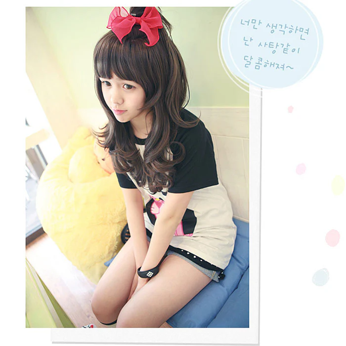 Premium Wig Loveme Straight Hair Wavy End (Cinnamon Brown) - Image 2