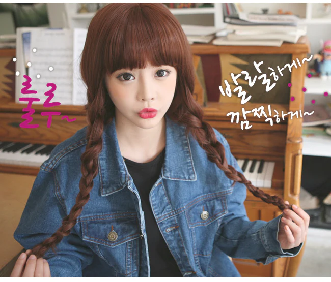 Premium Wig Sweet Spoon Soft Curly Hair (Red Brown) - Image 5