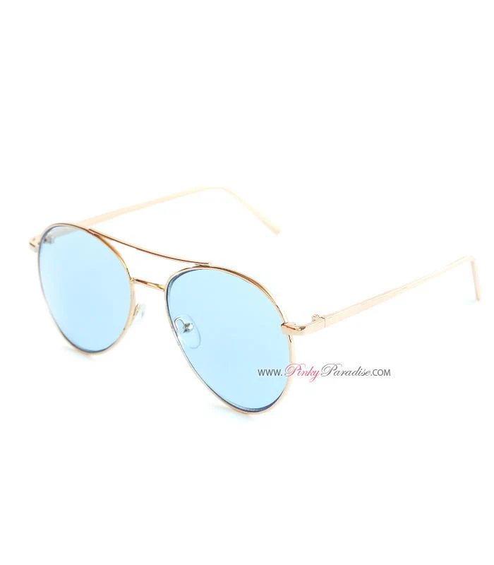 Retro Tinted Aviator Sunglasses - Image 3